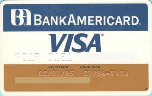 Bank Card Bank Americard Bank Of America 2 84 Bank Of America