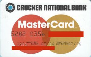 Bank Card Crocker National Bank Mastercard Crocker National Bank