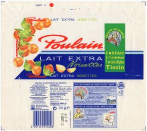 Chocolate Wrapper Poulain Lait Extra Noisettes Tintin Chocolat Poulain Sa France Col Fr