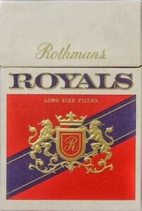 Cigarette Pack: Rothmans Royals (United Kingdom of Great Britain & Northern  Ireland(Rothmans Royals) Col:GB-CT-0174 🚬