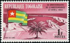 Lomé Harbor and Togolese Flag