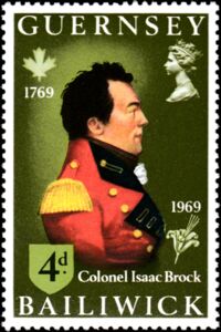 Stamp: Colonel Isaac Brock (Guernsey) (Birth Bicententenary of Sir ...