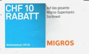Gift Card: Rabatt (Migros, Switzerland) (Bon Migros) Col:CH-MIG bon-010