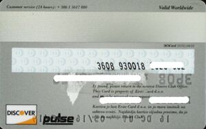 Bank Card: Diners Club International (Diners Club SLO, SloveniaCol:SI ...