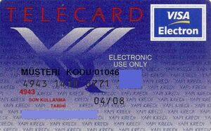 Bank Card: Telecard (Yapi Kredi Bankasi, Turkey) Col:TR-VE-0013.04