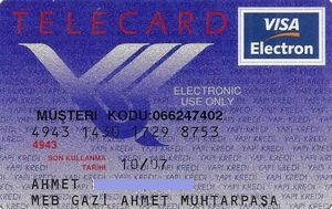 Bank Card: Telecard (Yapi Kredi Bankasi, Turkey) Col:TR-VE-0126