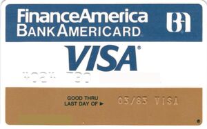 Bank Card Bank Americard Financeamerica 12 80 Bank Of America