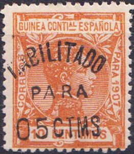 Alfonso XIII, overprinted
