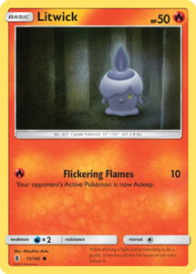Game Card: Litwick (Pokémon TCG(SM—Guardians Rising) Col:PKM-SM2-EN11
