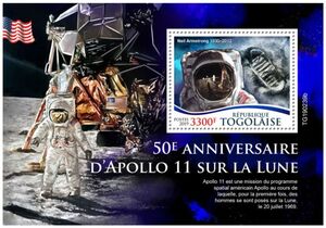 Stamp: 50th Anniversary of the Landing the Apollo 11 on the Moon (Togo ...