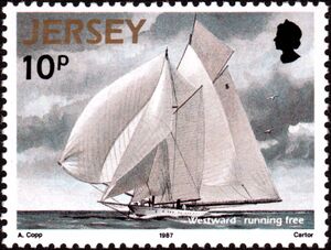 "Westward" under Full Sail