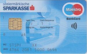 Bank Card Steiermarkische Sparkasse Steiermarkische Austria