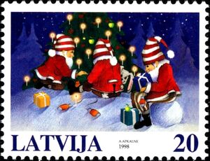 Elves Decorating Tree