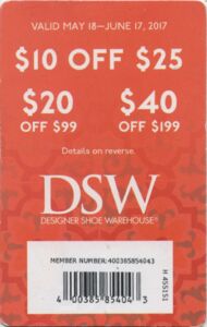 dsw 10 off 25