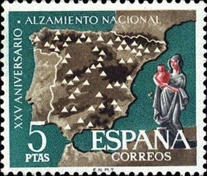 Map of Spain showing Electric Power Stations