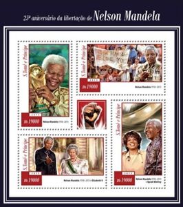 Stamp: 25th Anniversary of the Release of Nelson Mandela (São Tomé and