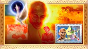 Humanists - Mohandas Karamchand Gandhi and flower