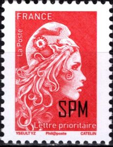 邮票: Marianne L'Engagee overprinted SPM (圣皮埃尔岛和密克隆岛(Marianne (YZ Digan ...