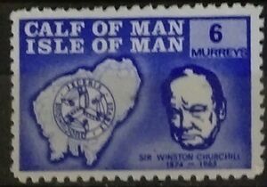 Churchill and Map of Calf of Man