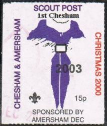 Stamp: Chesham and Amersham Scout Post. Sponsored by Amersham Dec ...