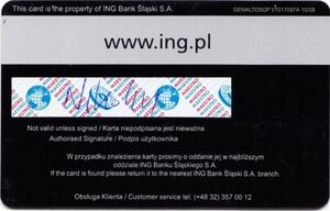 Bank Card Fingerprint Ing Bank Slaski Sa Poland Col Pl Ms 0026
