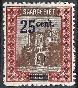 Stamp surcharged Centimes