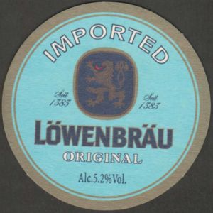 Verre à Bière Lowenbrau 1 Litre - Stein En Céramique - Avec Tapis De Bière - Cadeau Pour Amateur De Bière