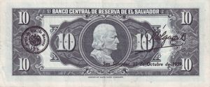 Banknote: 10 Colones (El Salvador(1956-1960 