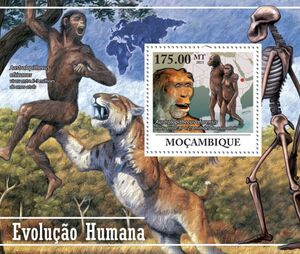 Stamp: Australopithecus afarensis (Mozambique(Human Evolution (2011 ...