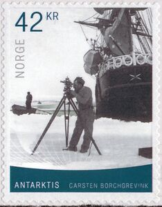 Frimerke Carsten Borchgrevink Conducting Experiments