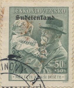 Overprint on Masaryk children's help