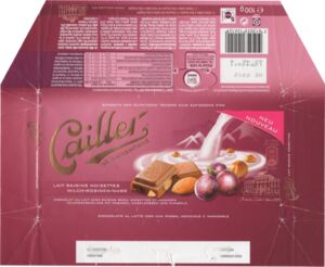 Wrapper Raisins Chocolate Wrapper: Cailler with raisins and hazelnuts (Neu) (Société ...