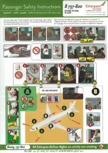 Safety Card: B 737-800 (Ethiopian Airlines, EthiopiaCol:ETH-ET-0013