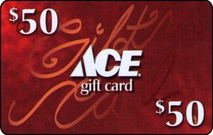 Gift Card: Logo - Red $50 (ACE, United States of America(Ace Hardware)  Col:US-ACE-006-050a