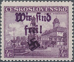 Lazne Poděbrady, overprinted