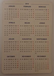 Pocket Calendar: Jabil SAFETY1st. (Hungary(Safety first) Col:HU-2019