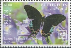 Stamp: Luzon Peacock Swallowtail (Papilio chikae) (Penrhyn(Butterflies ...