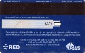 Banco Multiva - tarjeta de debito