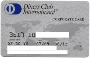 Bank Card: Diners Club (Diners Club International, SlovakiaCol:SK-DC-0006