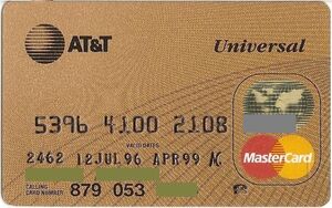Bank Card: AT&T Universal (AT&T, United States of AmericaCol:US-MC-0153.02
