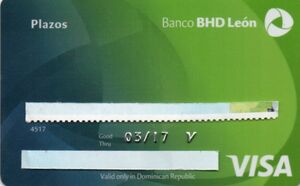 Bh Bank Card Example Bank Card: Banco Bhd (Banco BHD Leon, Dominican RepublicCol:DO-VI-0006