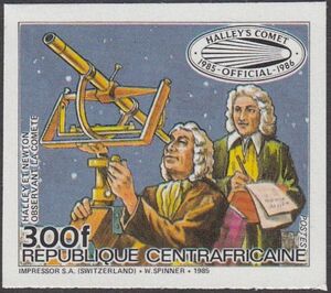 Halley & Newton observing comet.