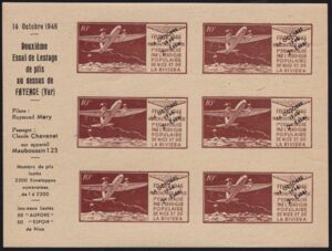 Aeroclub de Nice Riviera. Parachute Jump Carrying Letters