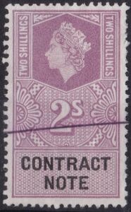 Stamp: Queen Elizabeth II - 2s Contract Note (United Kingdom: Revenue ...