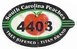 Tree Rippened Sticker Fruit Sticker: South carolina peaches 4403 tree ripened titan brand ...