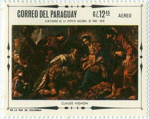 Madonna with child by Claude Vignon