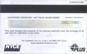 Rabobank N.A Check Card Visa Debit