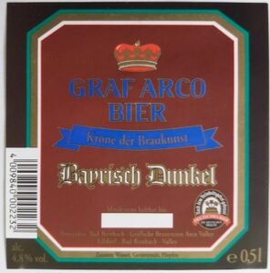 Drink Label: Graf Arco Bier (Gräfliche Brauerei Arco-Valley GmbH & Co ...