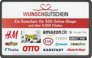 Geschenkkarte: Wunschgutschein (Wunschgutschein, Deutschland ...