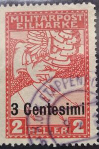 Merkur with overprint in Centesimi